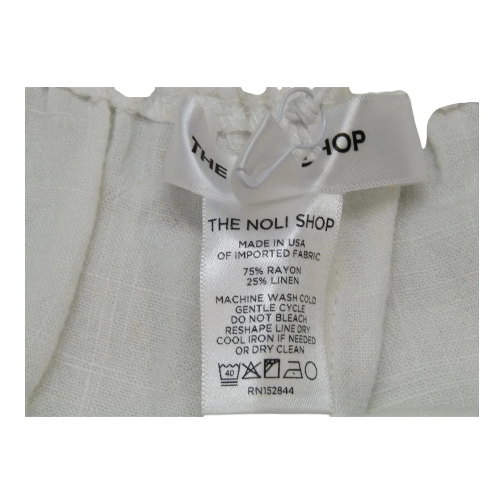 The Noli Shop Women's Linen Pant White Size M Seychelles Relaxed $MSRP $125